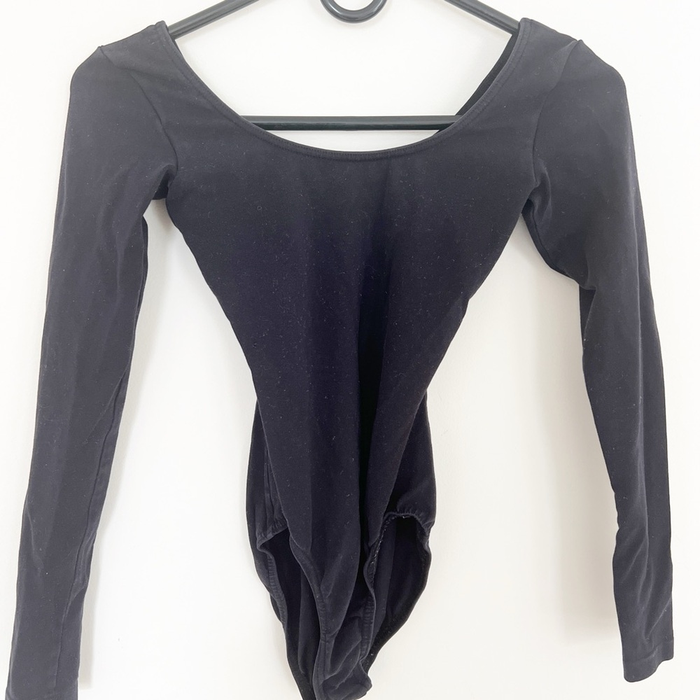 Bioch Black Long Sleeve Leotard Small Stretchy Ballet Dance Tap Dance Bodysuit